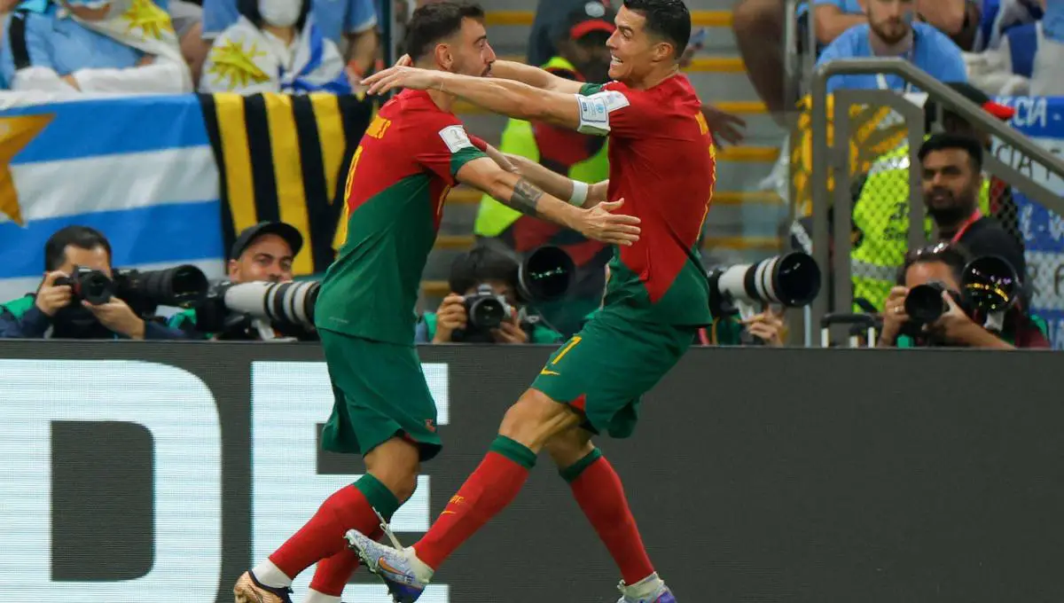 Cristiano Ronaldo celebra gol Cristiano celebra gol que no es suyo