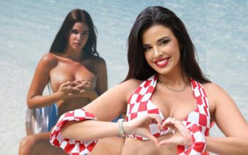 Ivana Knoll posa en topless en la playa
