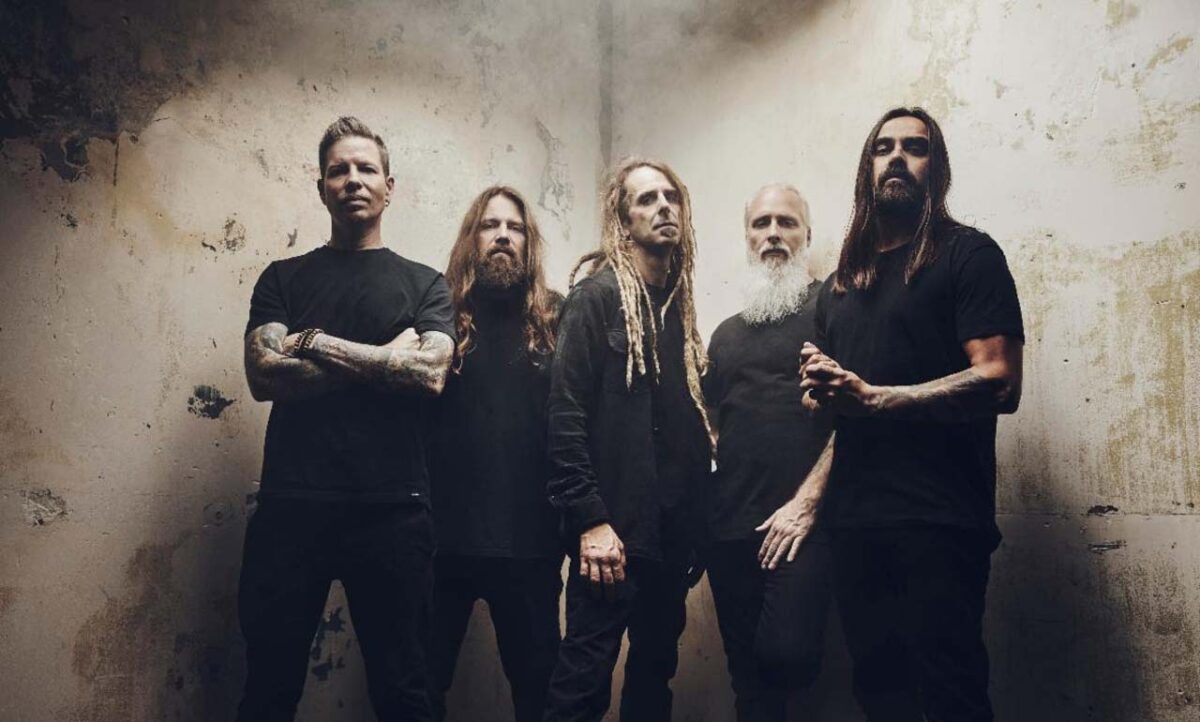 La banda de heavy metal Lamb of God posa para la cámara