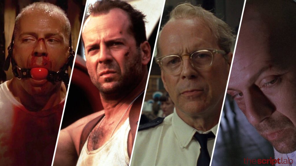 Bruce Willis interpretando diferentes roles en diferentes películas