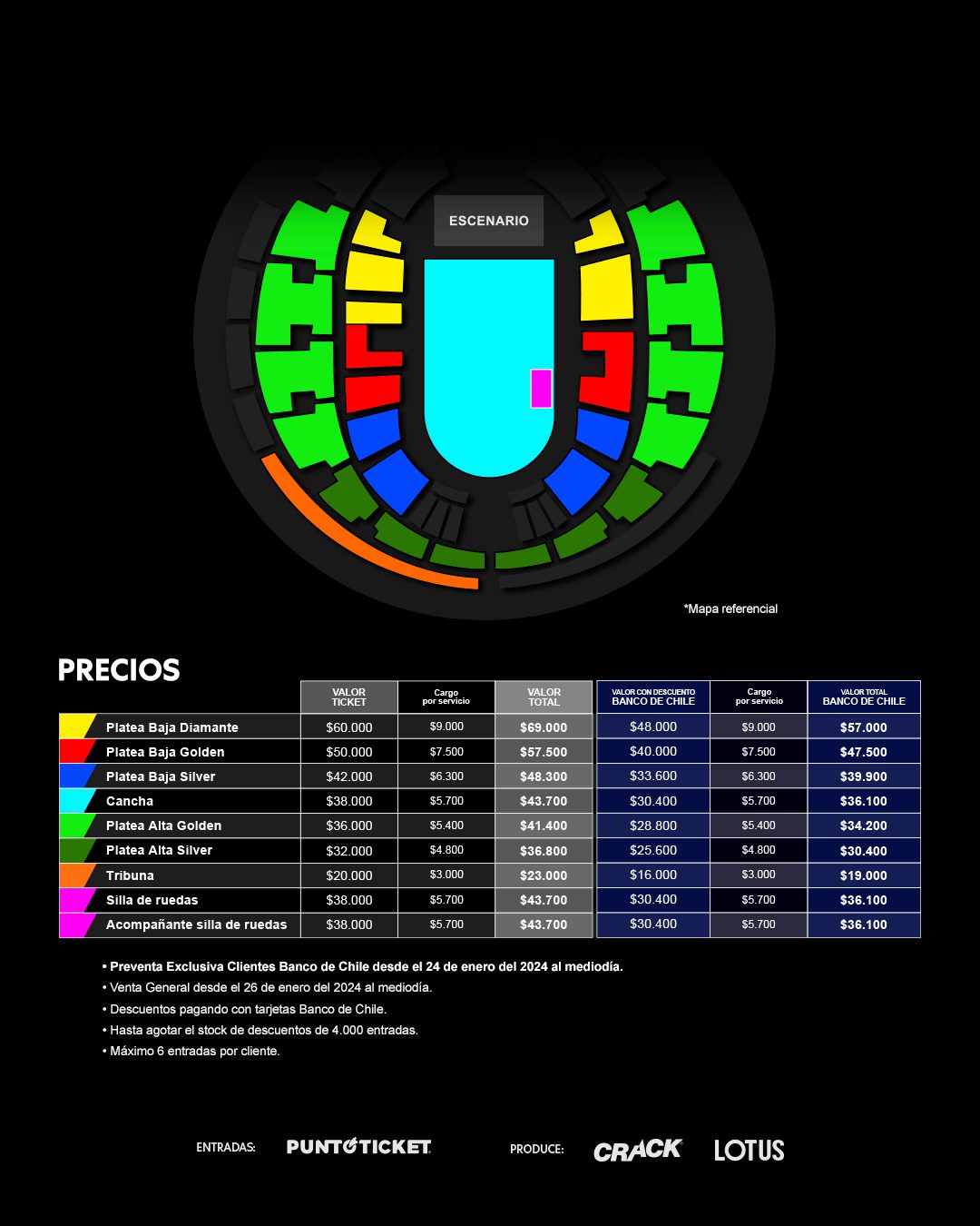 Valor entradas Babasonicos en Chile 2024