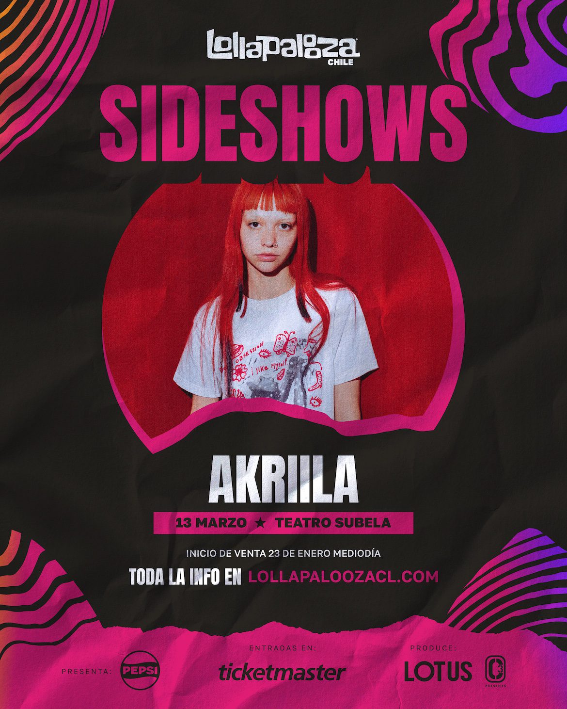 Sideshow de Akrilla en Lollapalooza Chile 2024