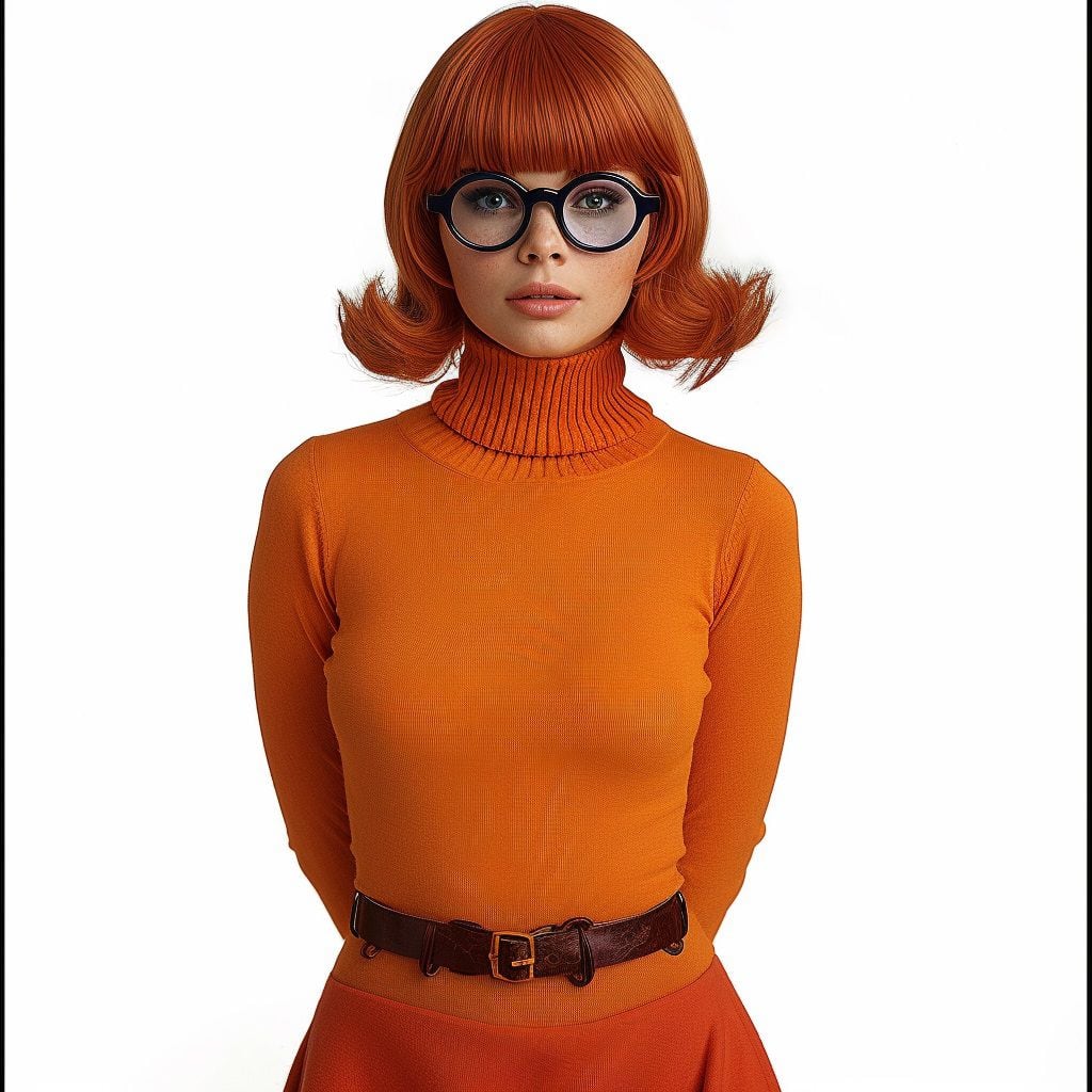 Interpretación realista de Velma Dinkley por la IA de Midjourney