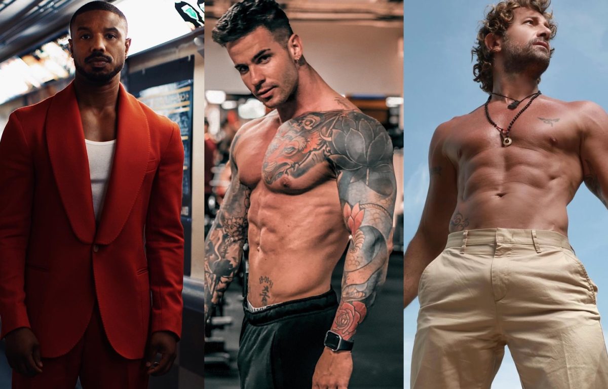 Collage de influencers masculinos en OnlyFans destacando en moda, fitness y entretenimiento