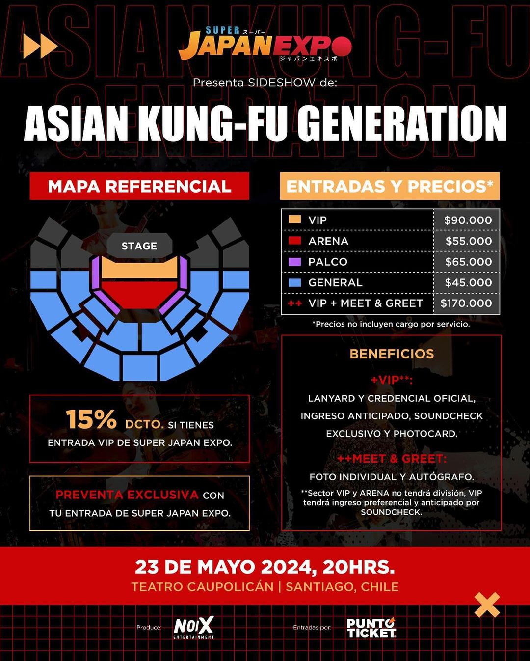 Información de entradas para concierto de Asian Kung-Fu Generation en Chile