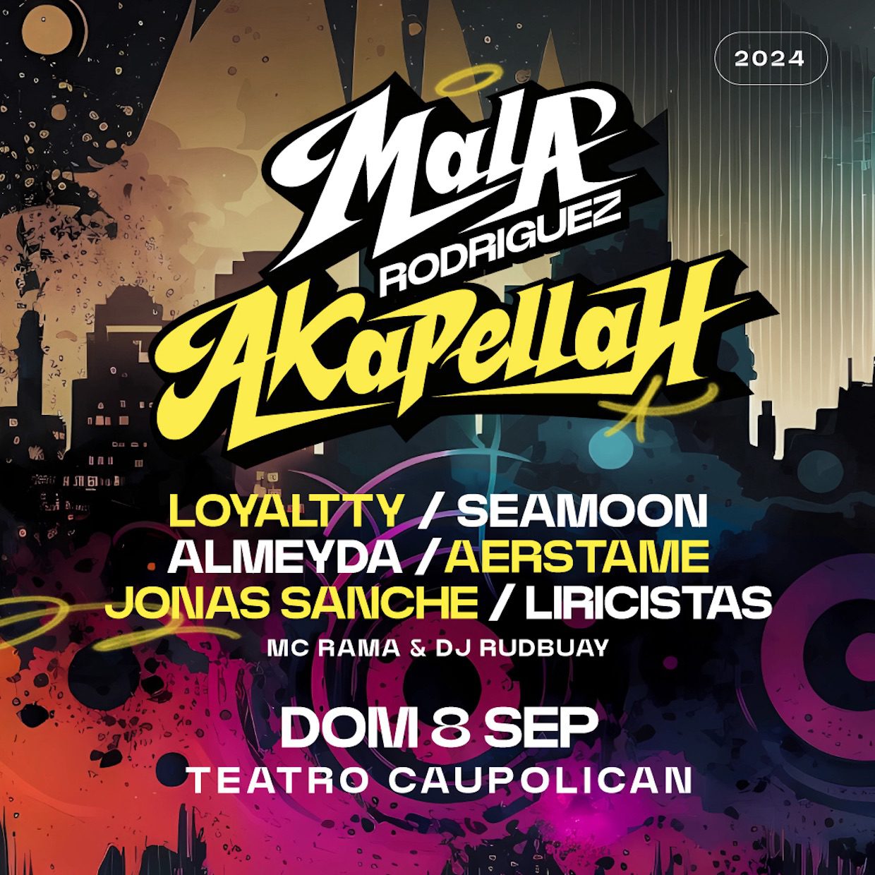 Afiche de La Mala Rodríguez y Akapellah en Teatro Caupolicán