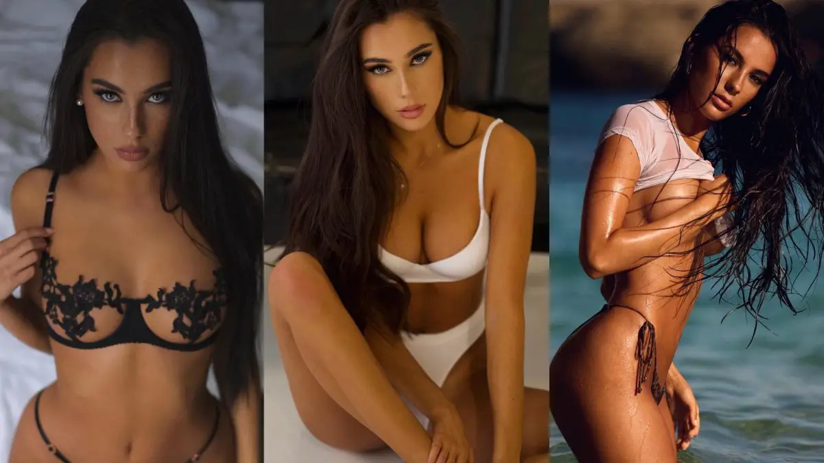 Collage de fotos de Carlotta Bonke en bikini