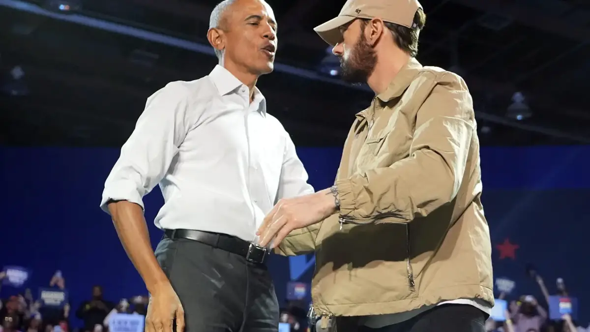 Eminem y Obama en Detroit