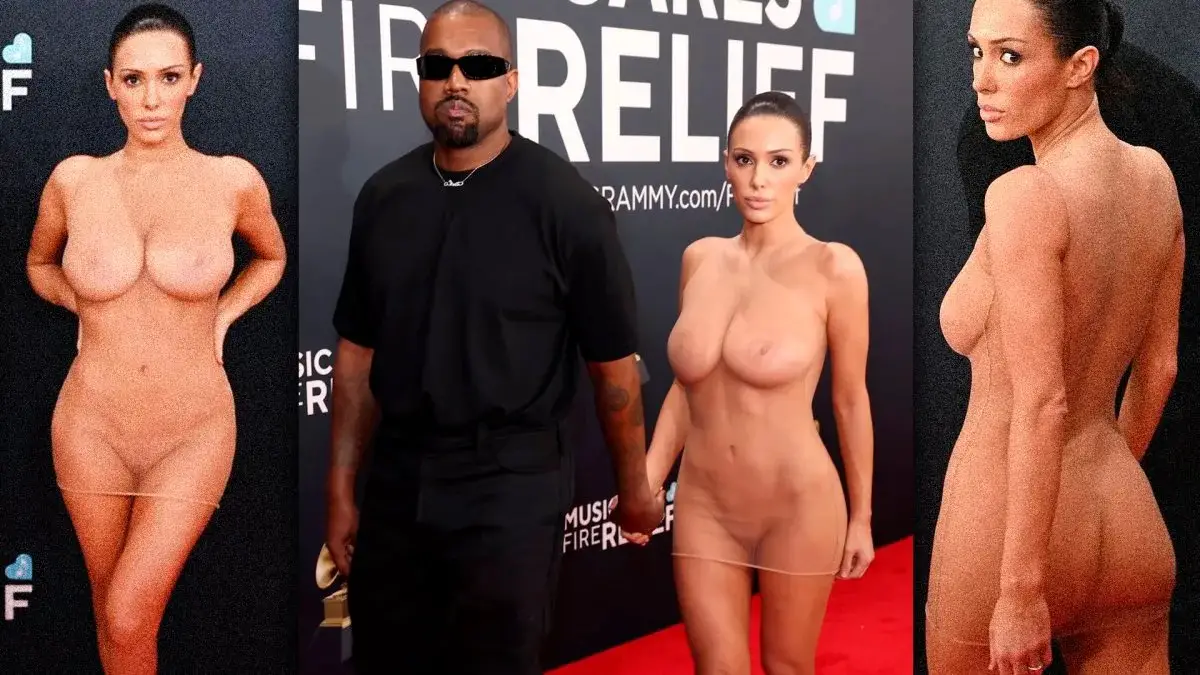 Bianca Censori y Kanye West en los Grammy 2025, con la modelo desafiando las normas al asistir desnuda.